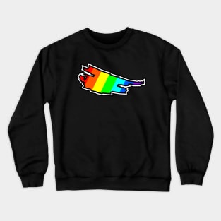 Saturna Island Silhouette in Colourful Rainbow Pattern - Bright Colours - Saturna Island Crewneck Sweatshirt